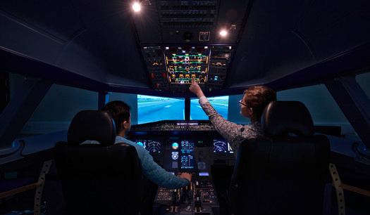Students studying to become pilots