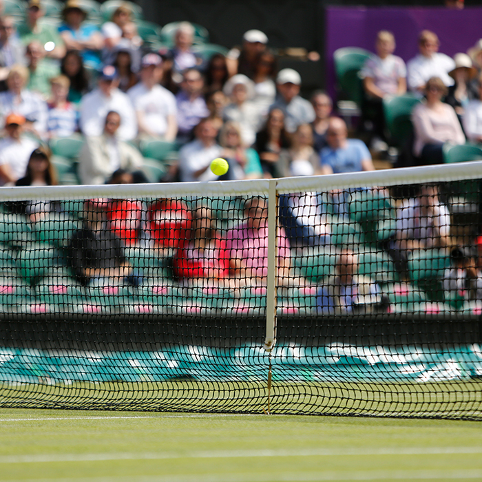 Wimbledon – Tennis ball just crossing the net in centre court